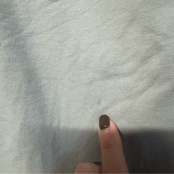 Meshki lounge sweat shorts light blue green pockets cut off - Picture 5 of 9